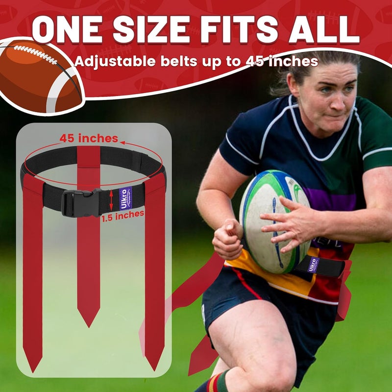Uikro Flag Football Belts, 7 Player Flag Football Set, 21 Flags for Flag Football for Kids Youth Adults Training Sports - Image 4